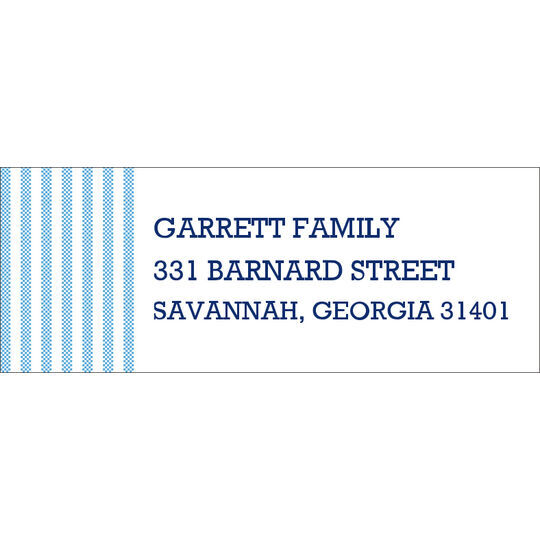 Blue Seersucker Return Address Labels